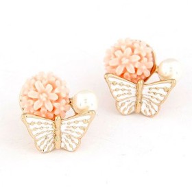 Butterfly Pearl Stud Earrings